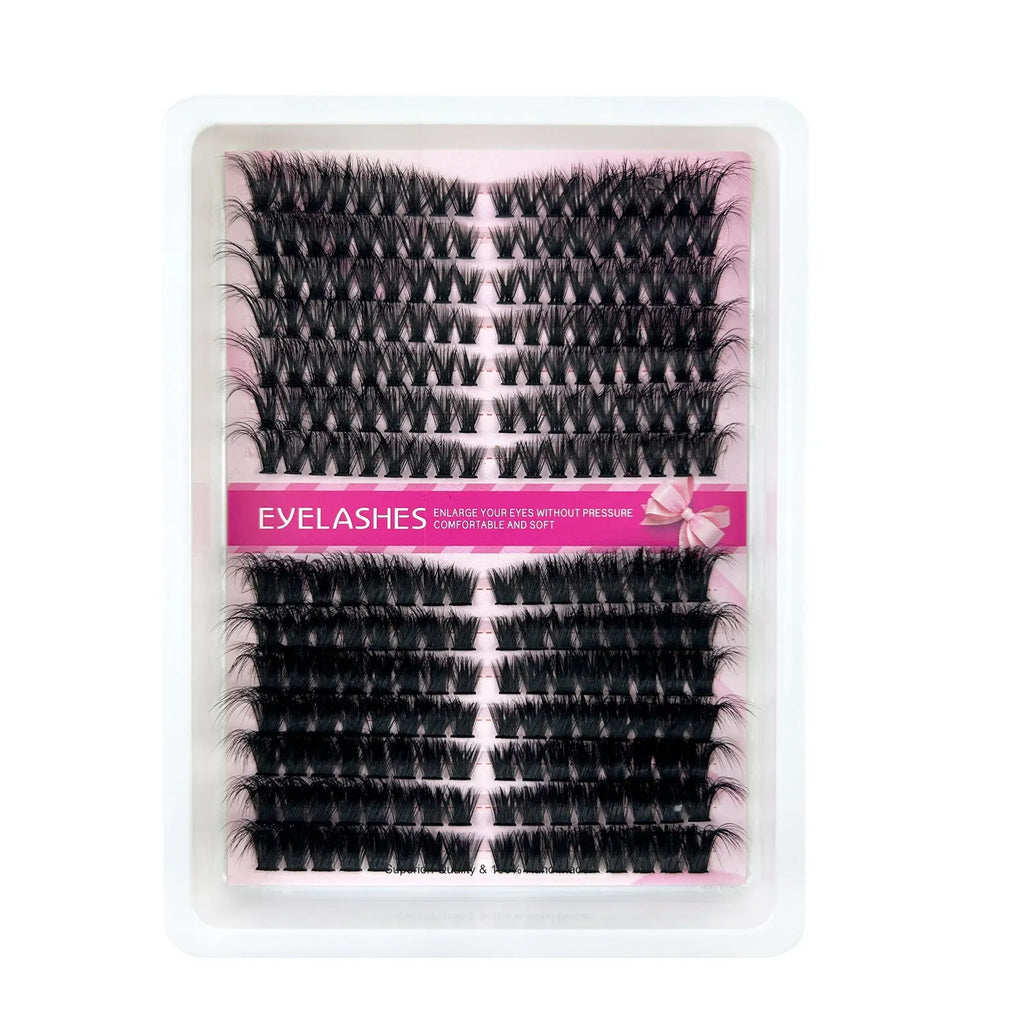 Large capacity false eyelash storage box with mixed eyelashes inside, measuring 13.7cm by 13.5cm