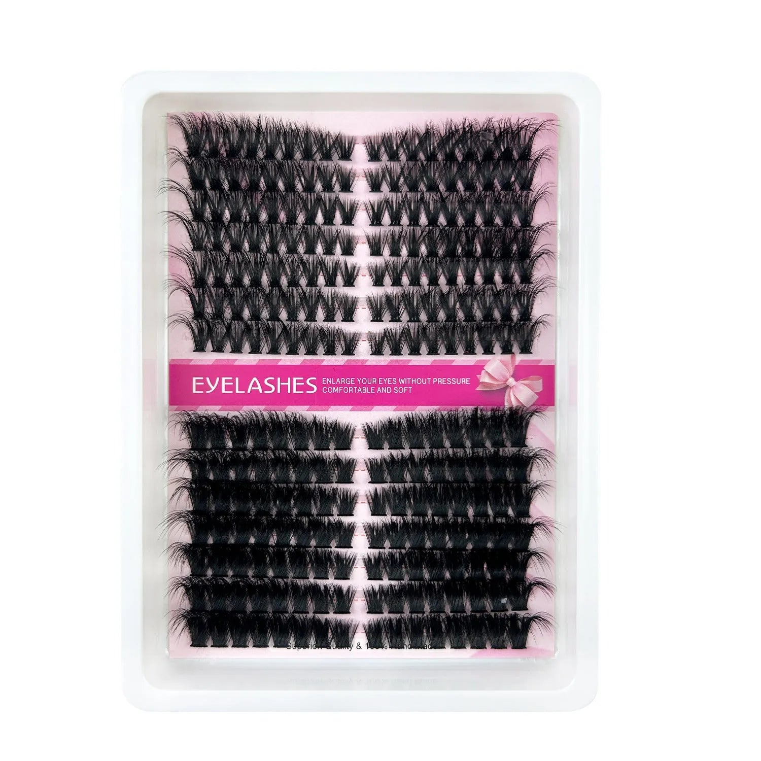 Large capacity false eyelash storage box with mixed eyelashes inside, measuring 13.7cm by 13.5cm