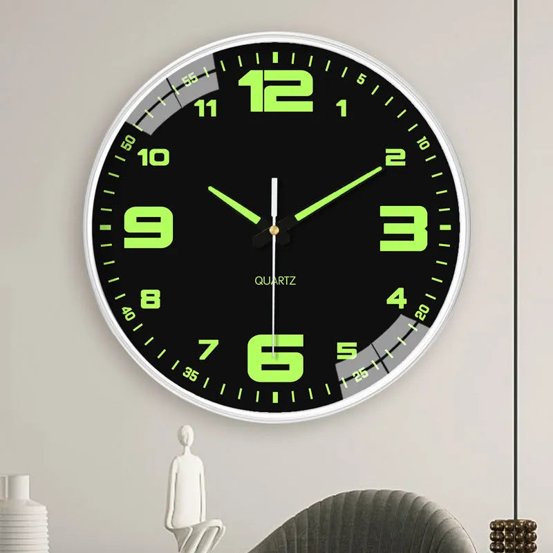 20cm modern wall clock with luminous display and silent movement for home and office