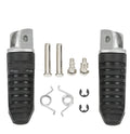 Black aluminium alloy motorcycle foot pedals set for Suzuki GSX, V-Strom and B-King models.