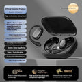 Creative design ear-mounted headphones with digital display in skin colour, black, or white options