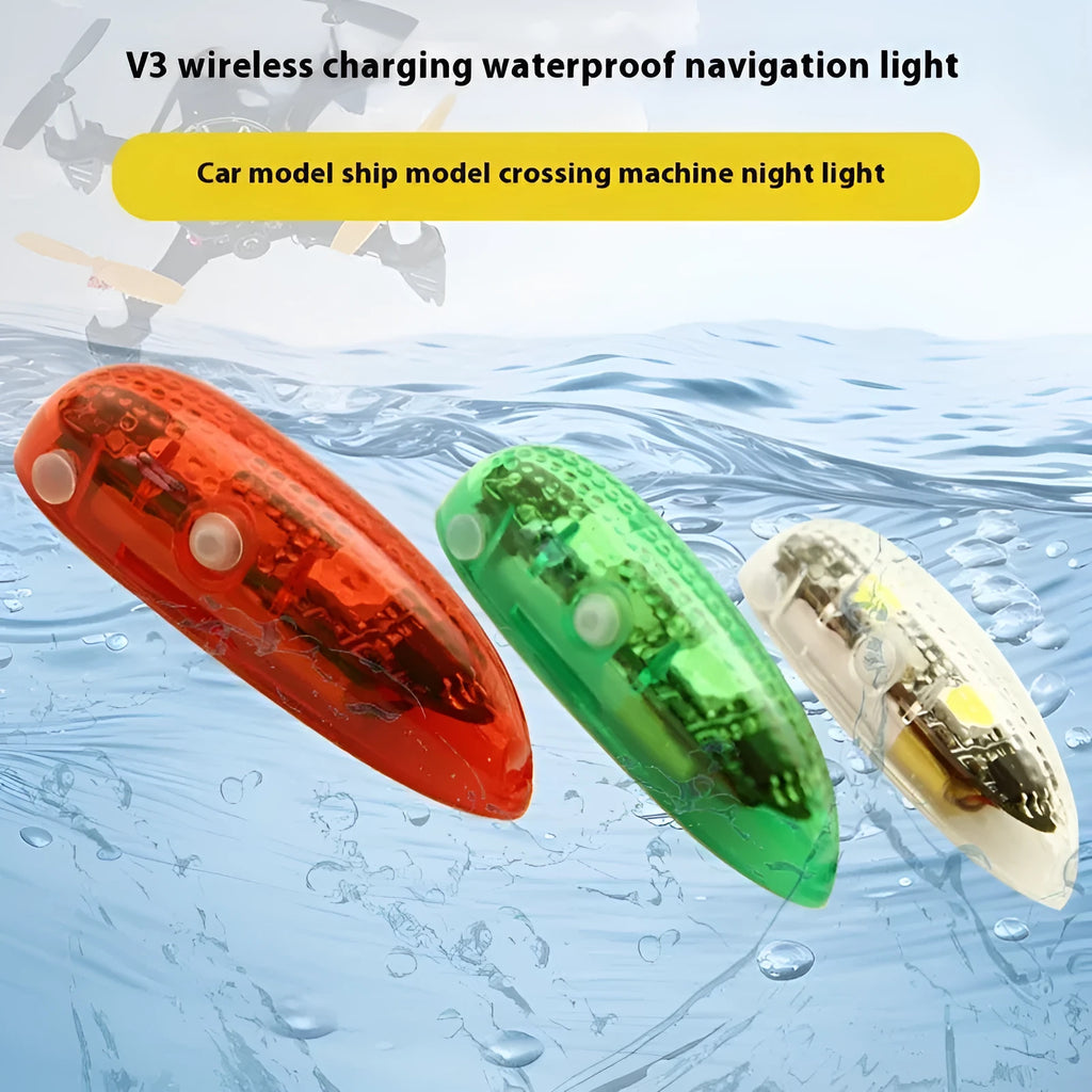 V3 wireless charging waterproof navigation lights for scale car, ship and aircraft models