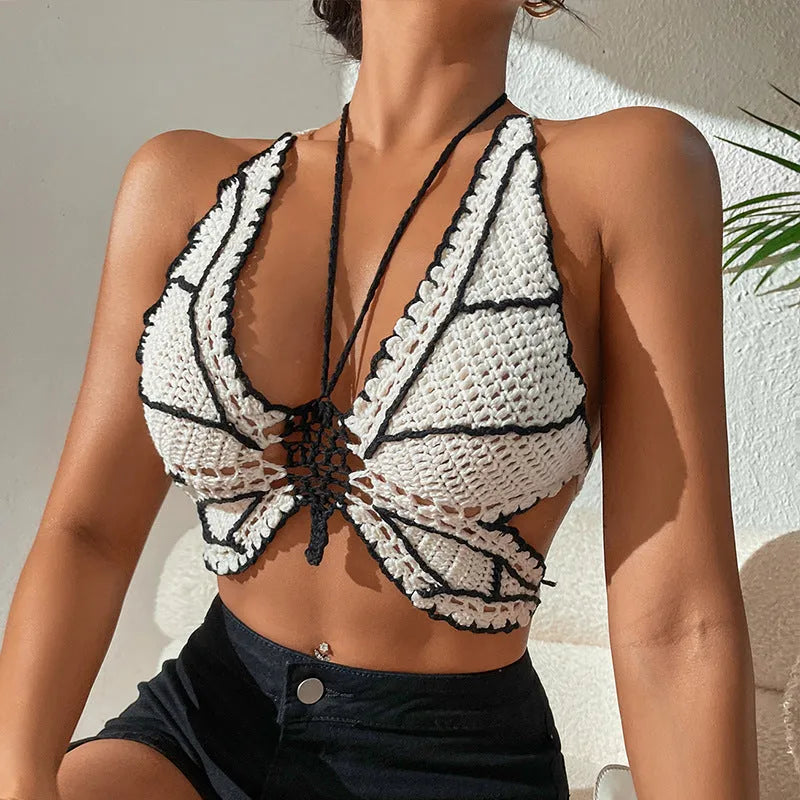 Women's black classic bikini swimsuit with separate top and bottom pieces