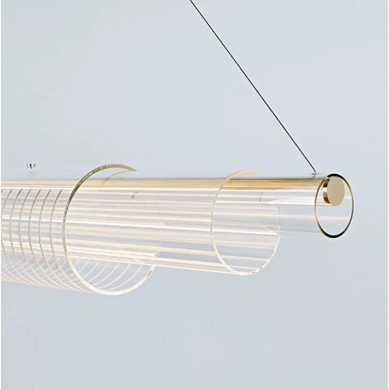 Minimalist modern glass pendant lamp with iron body for restaurant or bar LED lighting