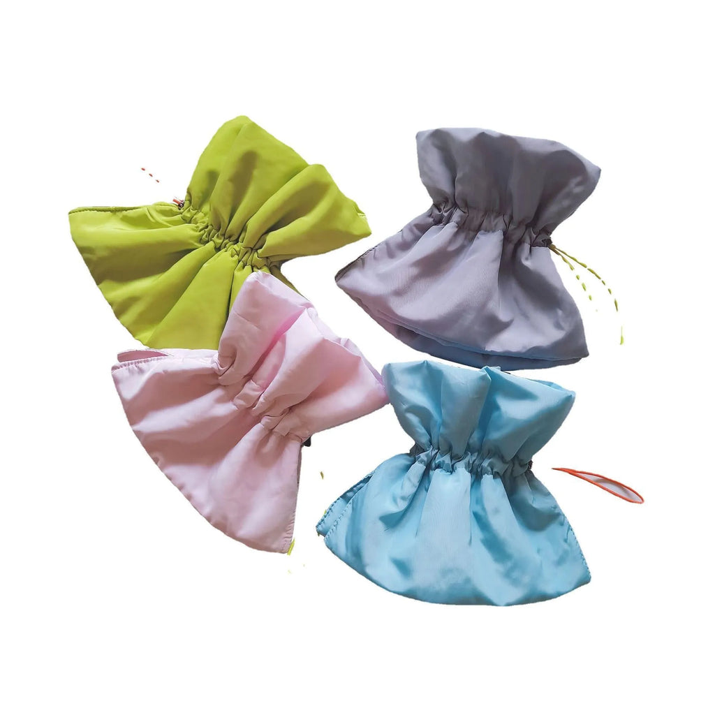 Soft adjustable Elizabethan recovery collar for cat or small dog in light blue.