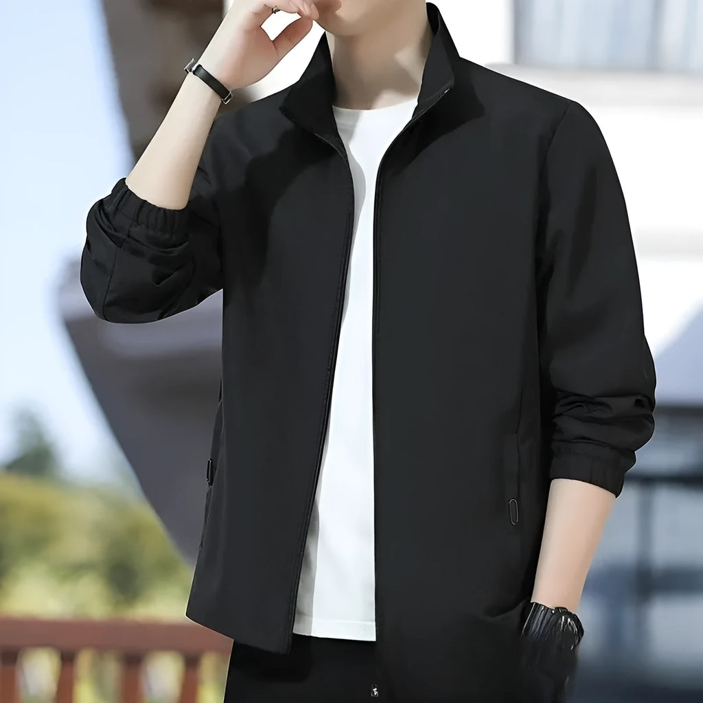 Korean style men's loose lapel autumn jacket in polyester available in multiple colours