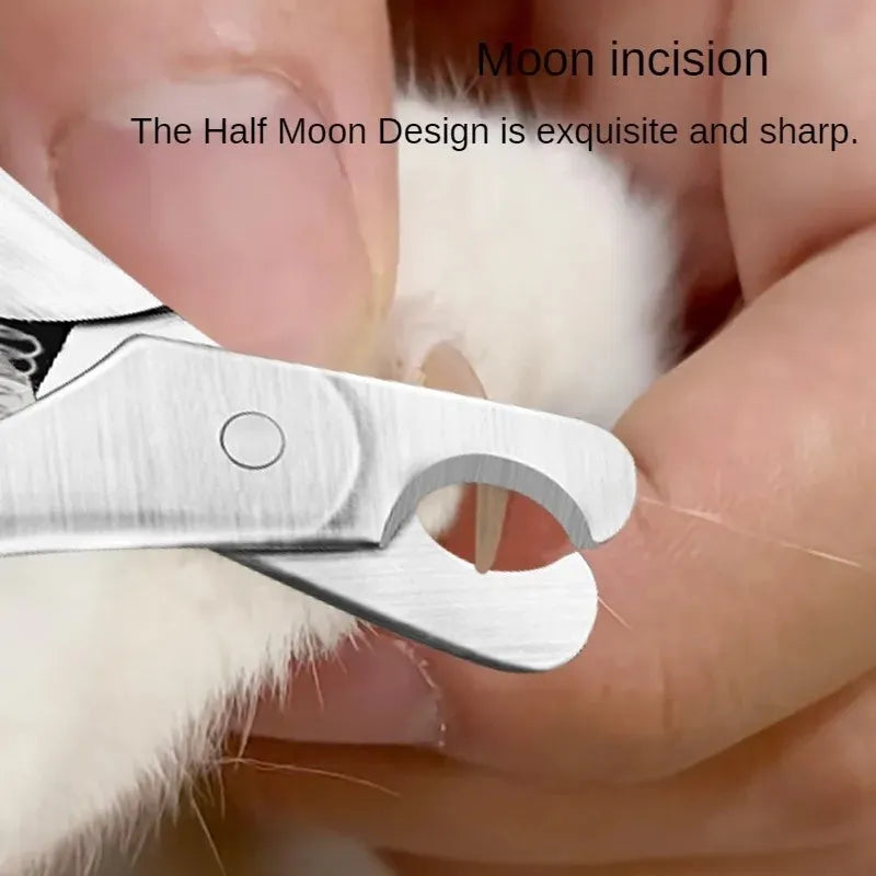Silver professional stainless steel pet nail clipper with safety guard for dog and cat grooming