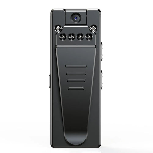 Black 1080p HD DV home camera with rotating body on a stand.