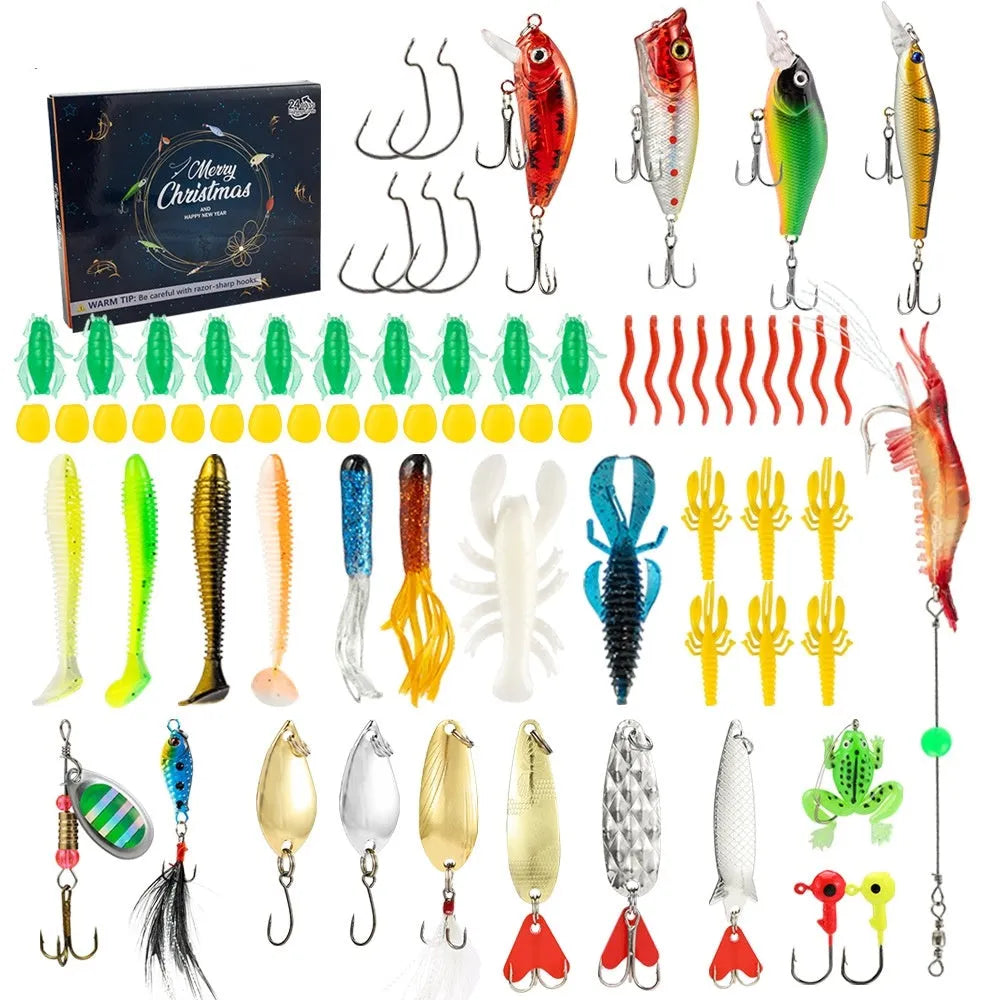 24-piece Christmas Mino Bog themed metal fishing set blind box