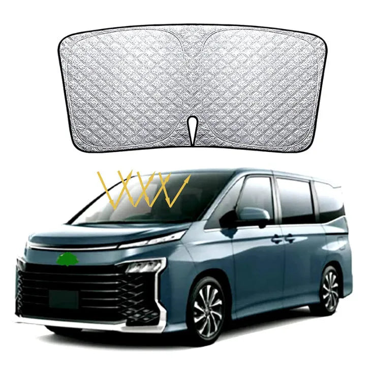 Silver reflective sunshade for Toyota NOAH XOVY 90 series front windshield