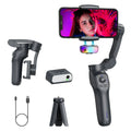 Foldable handheld video stabilizer in L7Cpro gun colour with USB charging port