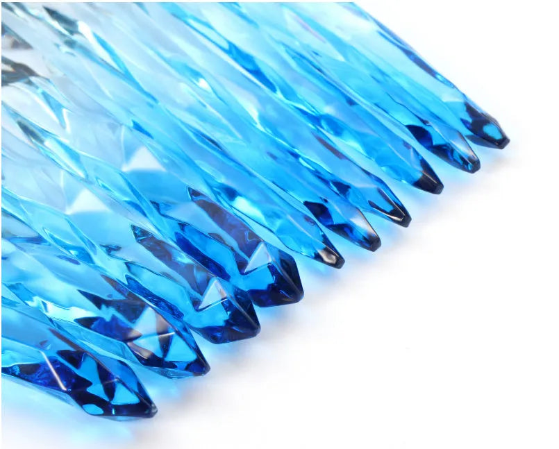 Ten clear crystal diamond-handle foundation brushes with synthetic bristles in four colour options