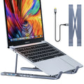 Aluminium alloy folding 8-in-1 docking station with laptop stand function