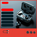 Wireless Bluetooth 5.0 in-ear headphones in black colour showing earplug design