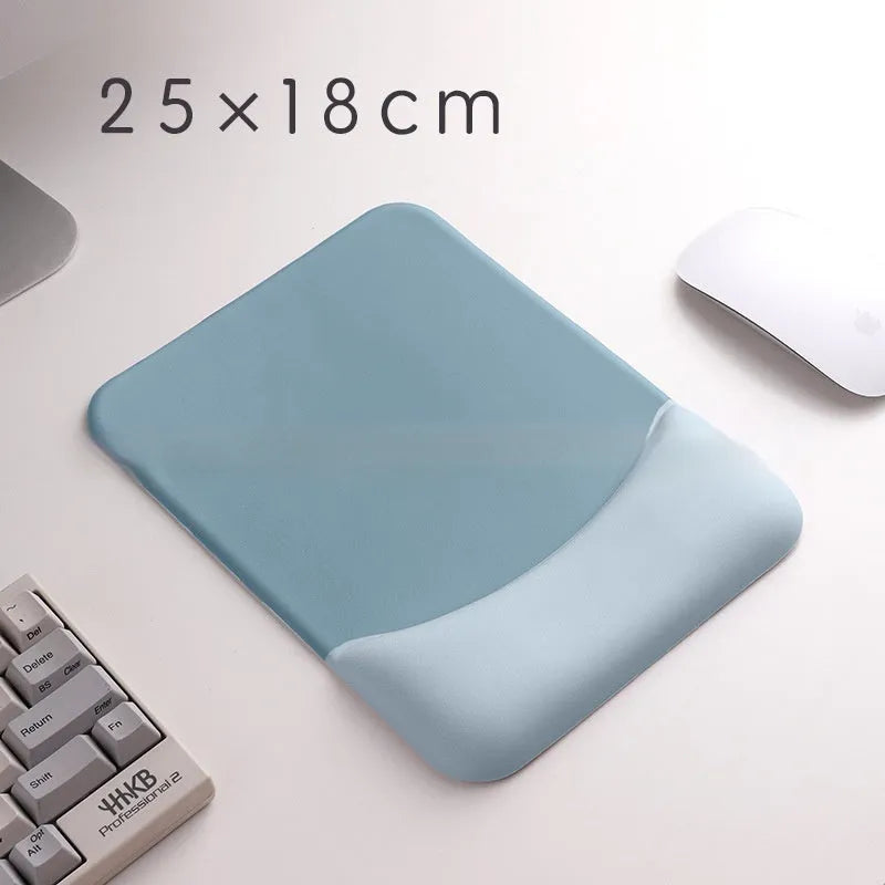 Square silica gel wrist rest mouse pad with cloth surface measuring 250mm by 180mm