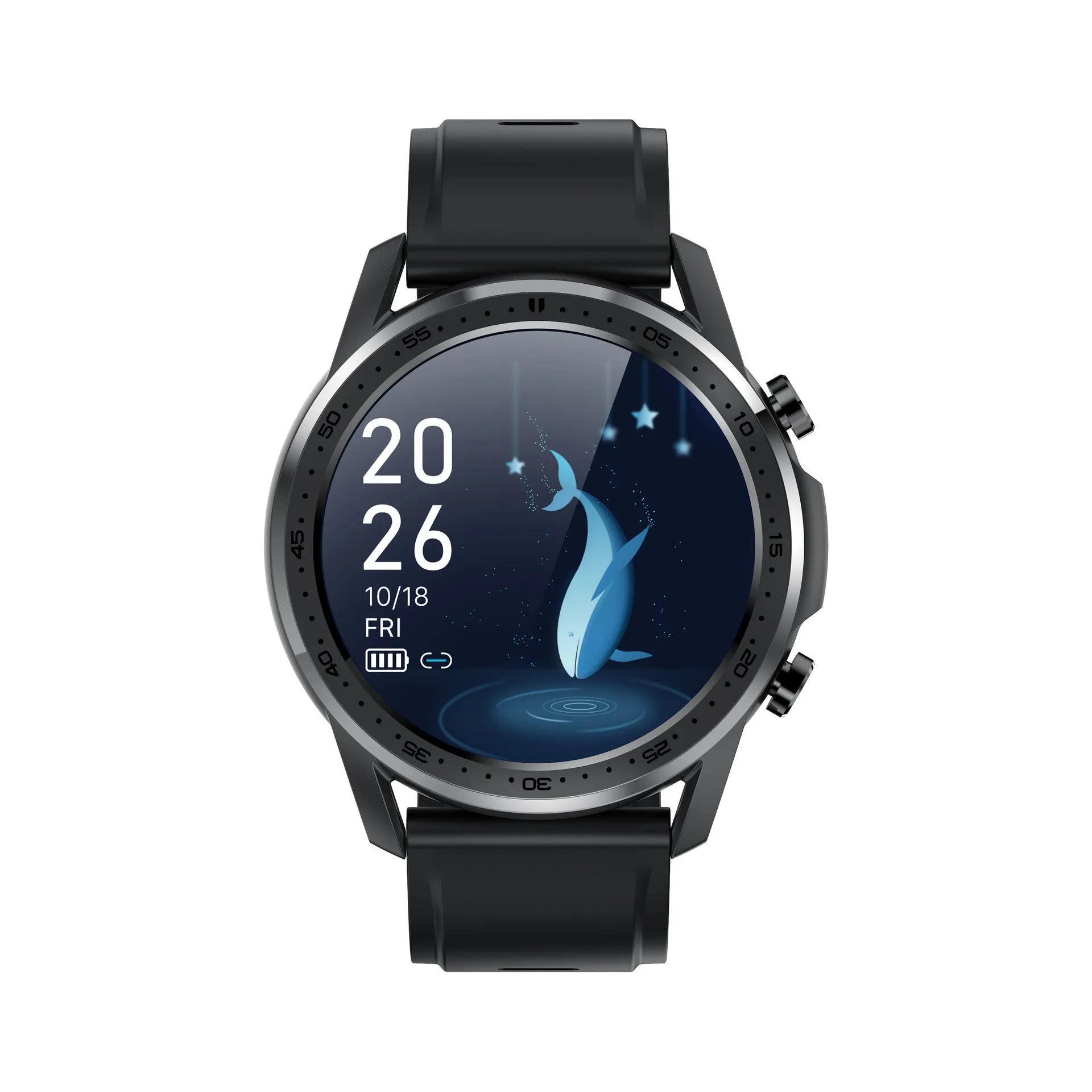 Black or grey smart bracelet with a zinc alloy case and a 1.3-inch screen on a wristband.