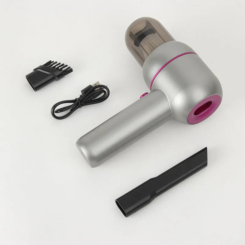 Grey XC-06 portable car cleaner with rechargeable battery and inflation function