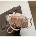 Women's PU bandage bow handbag in milky white with shoulder strap and sewing thread detailing