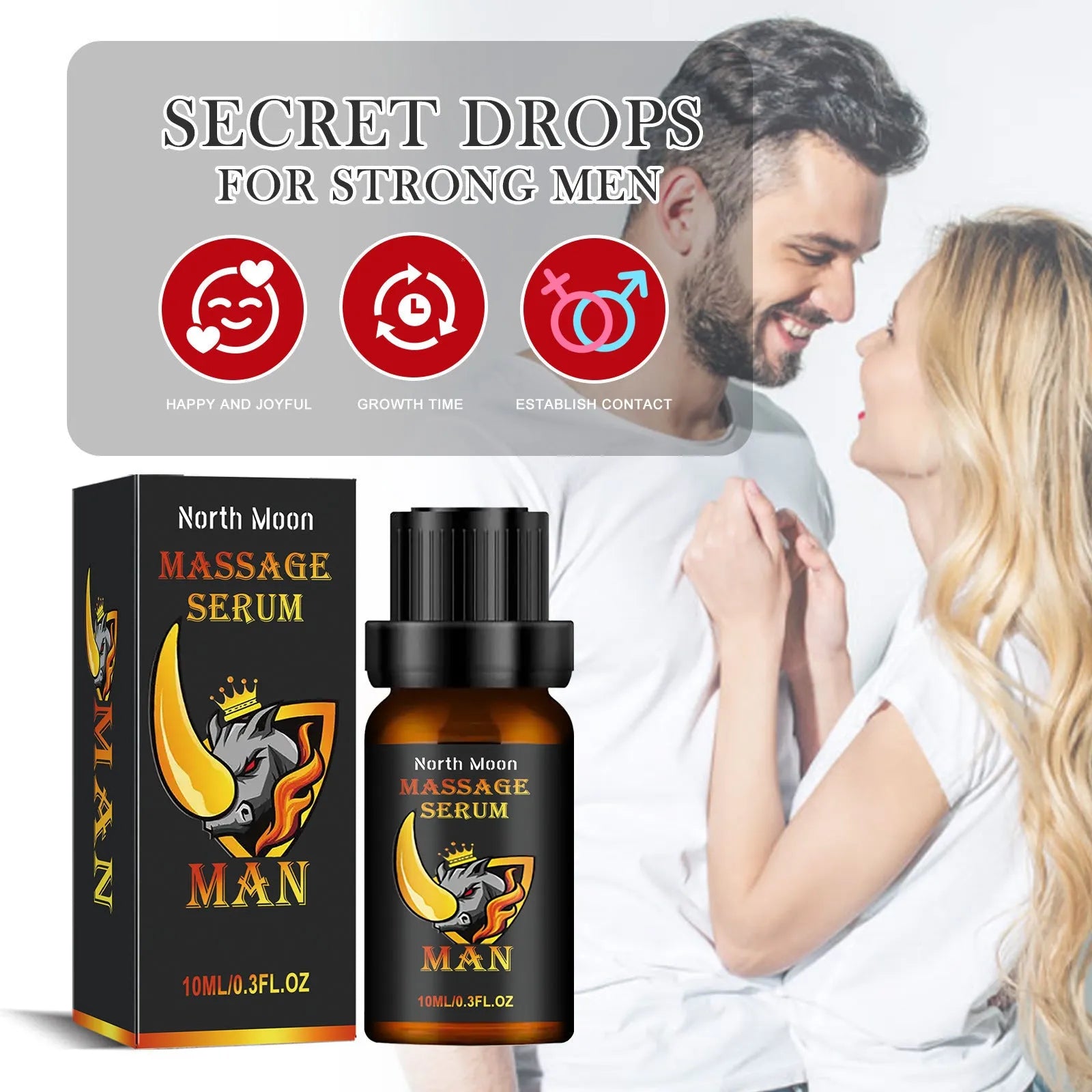 10ml men's body care essential oil bottle with ginger root and cocoa butter ingredients