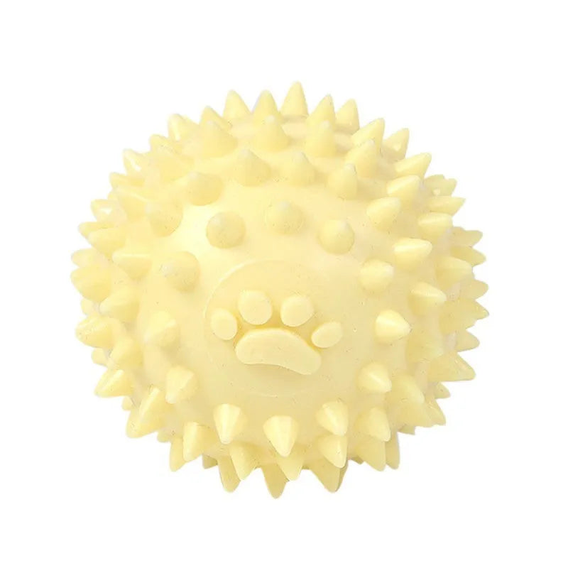 Blue TPR dog chewing ball with textured surface and 6cm diameter for teeth cleaning