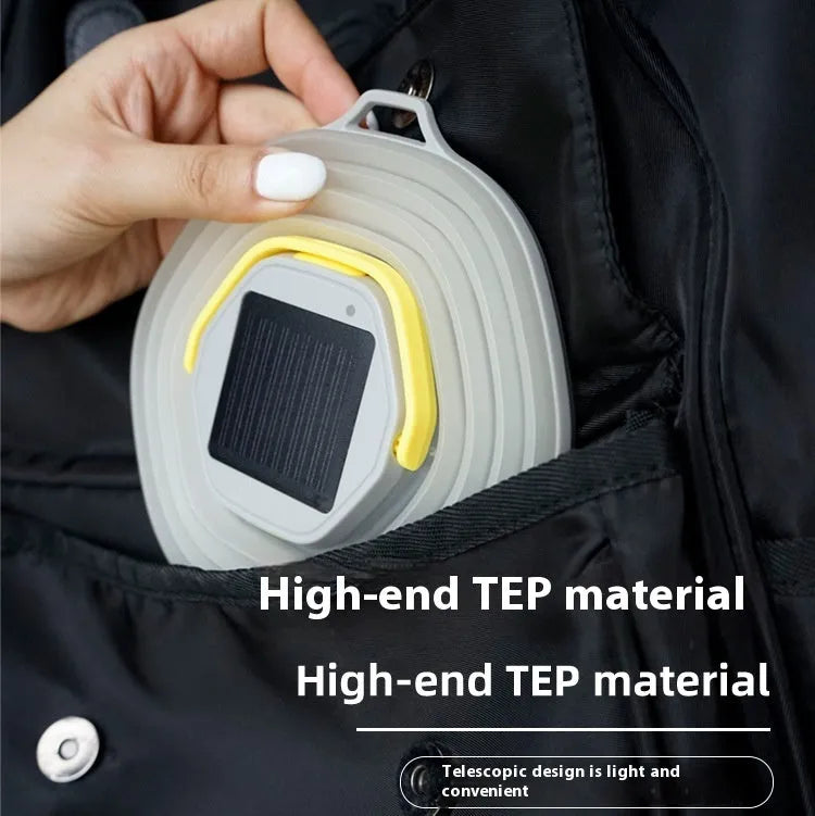 White plastic camping lamp with large capacity lighting for tents.