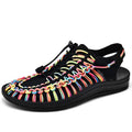 Adjustable elastic drawstring Roman sandals in multiple colours with rubber sole