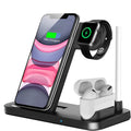 Folding 4-in-1 wireless charger showing MagSafe pad for iPhone and Apple Pencil charger in Space Grey colour.
