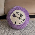 Butterfly embroidery Chinese style decorative cushion 45x45cm beige black purple