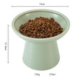 Extra wide elevated ceramic cat food and water bowl set in blue, green, pink, or white