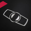 Silver ABS plastic decorative strip sticker for BMW headlight switch frame interior modification.