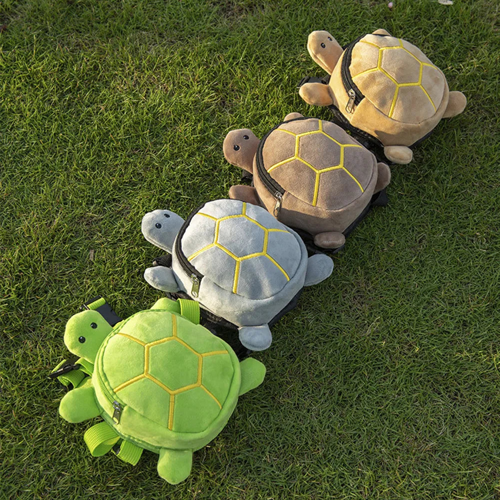 Cartoon turtle shaped dog backpack harness vest with metal zipper in velvet material