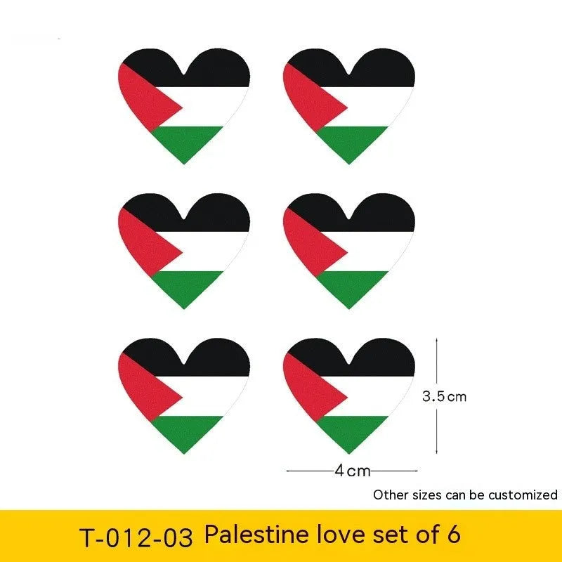 Palestinian flag car decal sticker made from PET vinyl for vehicle exterior.