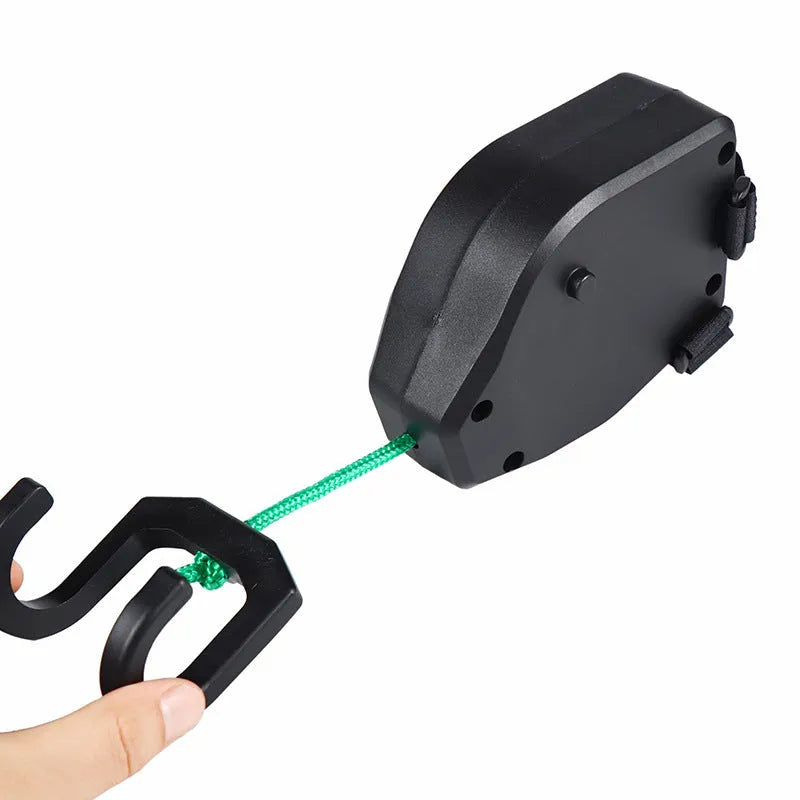 Black plastic bicycle trailer rope connector for bike trailers and child carriers
