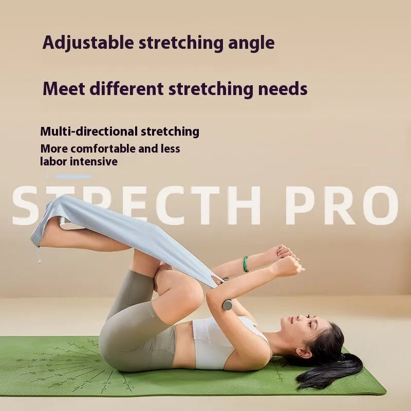 Yoga multi-function stretching tool for shoulder, back and hip flexibility in grey or pink
