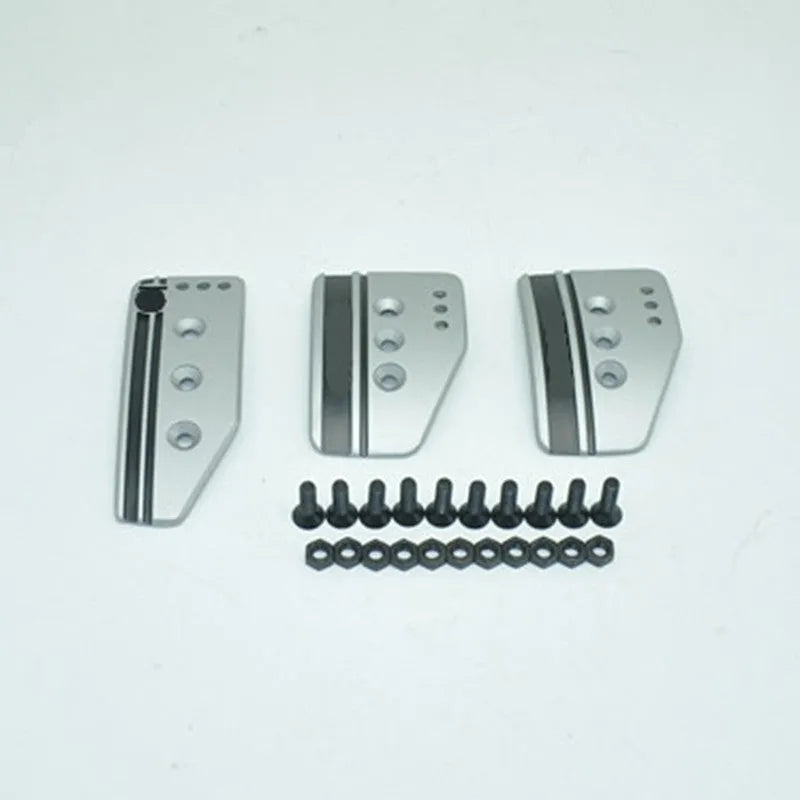 SPC manual transmission aluminium alloy pedal set for brake, accelerator, and clutch in grey or black.