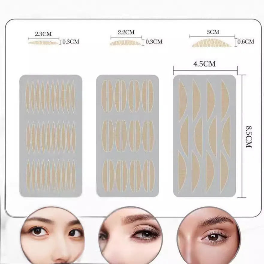 No glue eyelid sticker kit with non-woven fabric patches in S, M, L size classifications