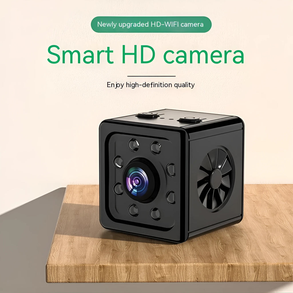 Black square K13 remote network sports HD camera with mounting bracket on white background