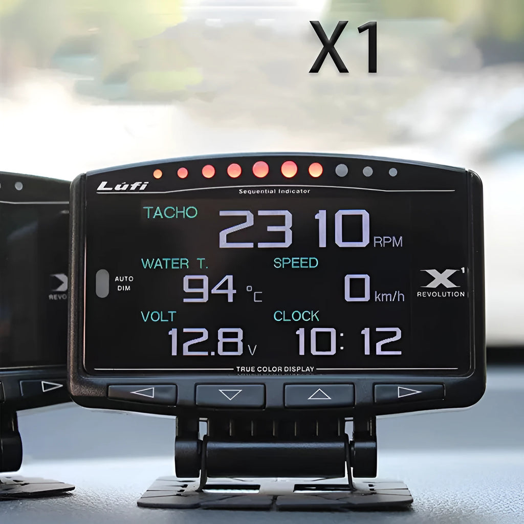 X1 automotive OBD instrument with LED display and metal housing