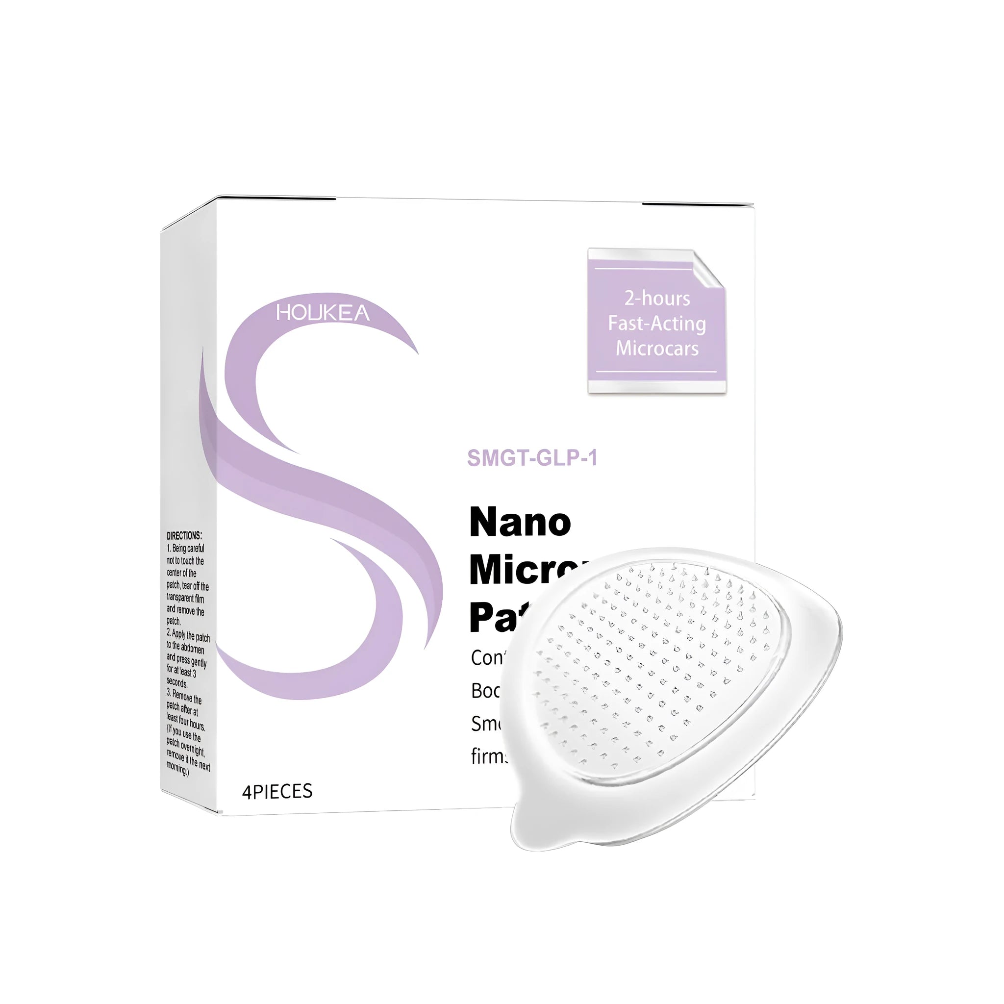 Four nano microneedle patches for transdermal delivery with ginger and mugwort root extracts