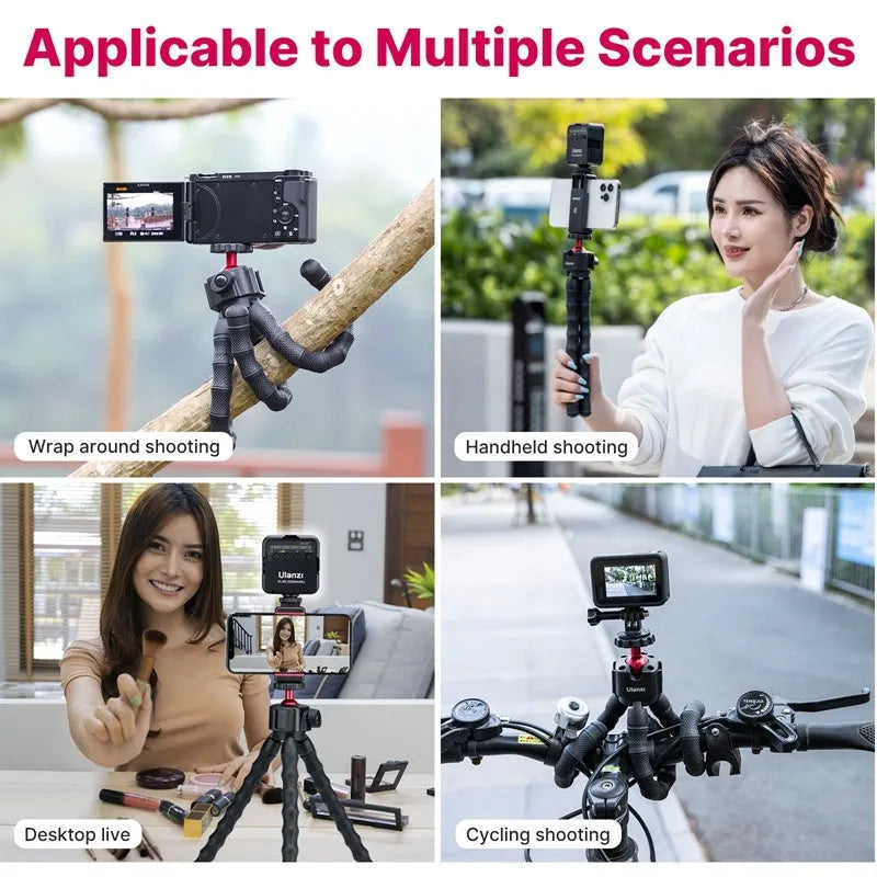 Multifunctional VLOG photography suite showing aluminium tripod and 2985-piece accessory collection.