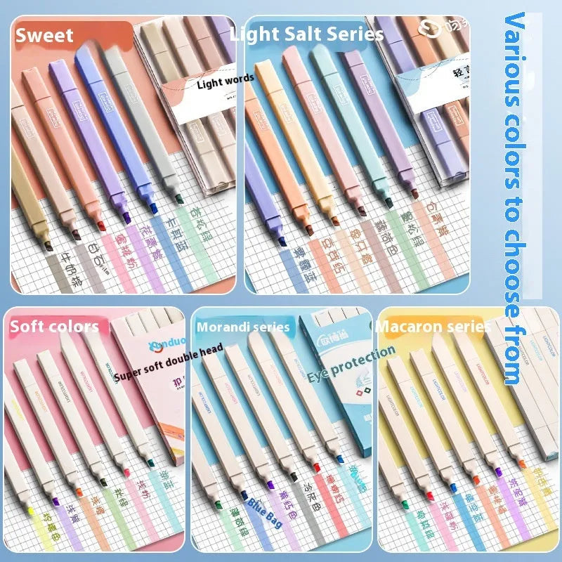 Set of double-ended fluorescent marking pens in assorted colours from the Mix, Salt, or Sweet series.