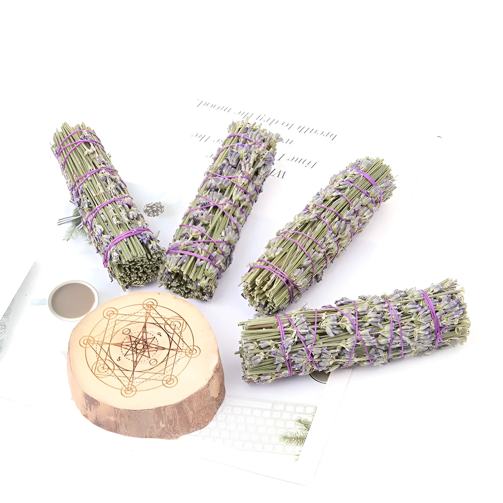 Natural dried flower lavender aromatherapy stick measuring 4 inches for room fragrance