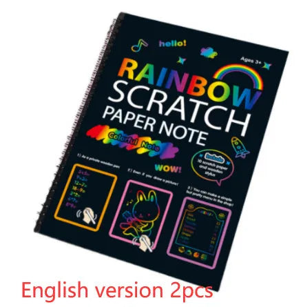 Children's large 26x19cm scratch art paper for DIY creative painting and puzzle scraping activities