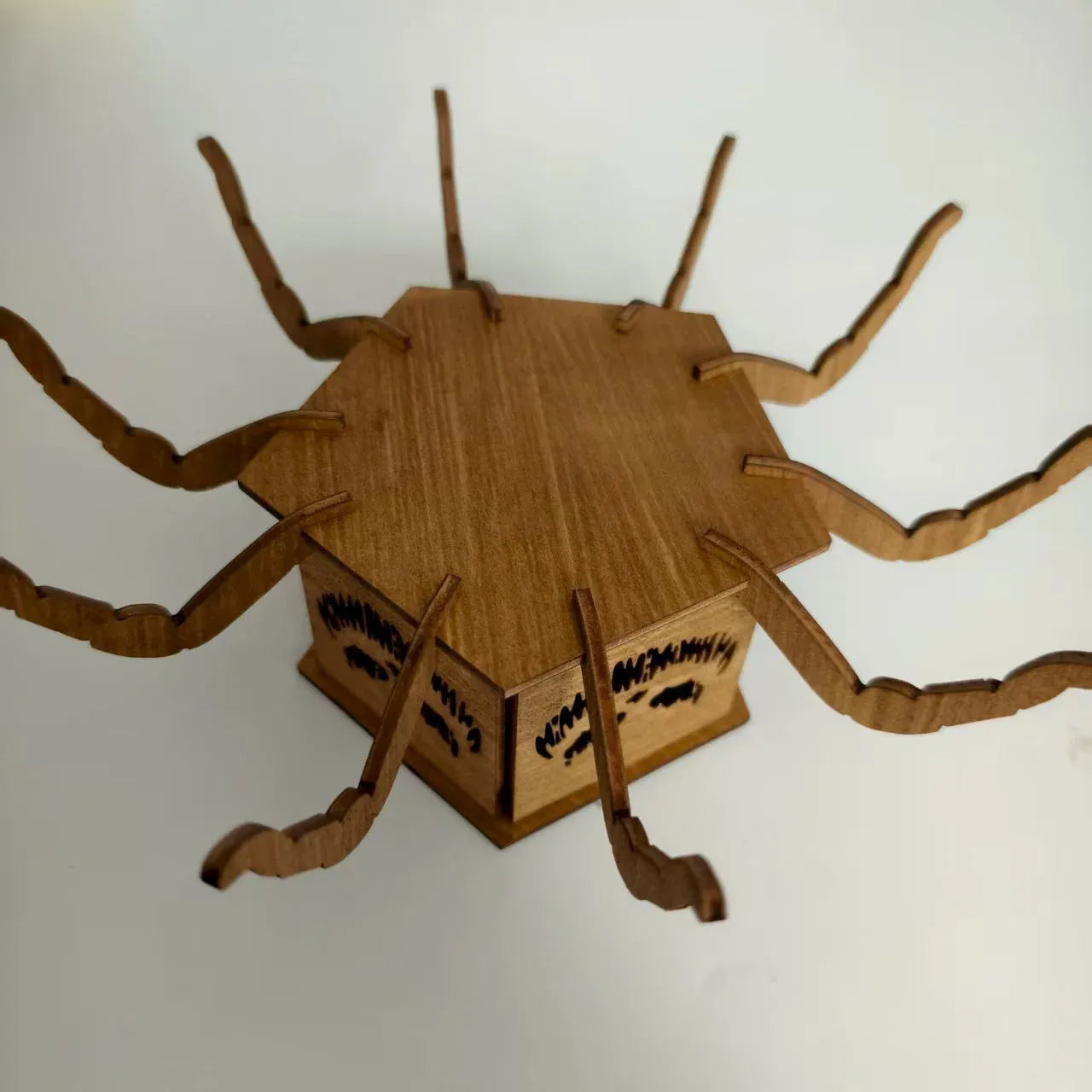 Wooden Halloween spider lantern candlestick decoration with modern simplicity design