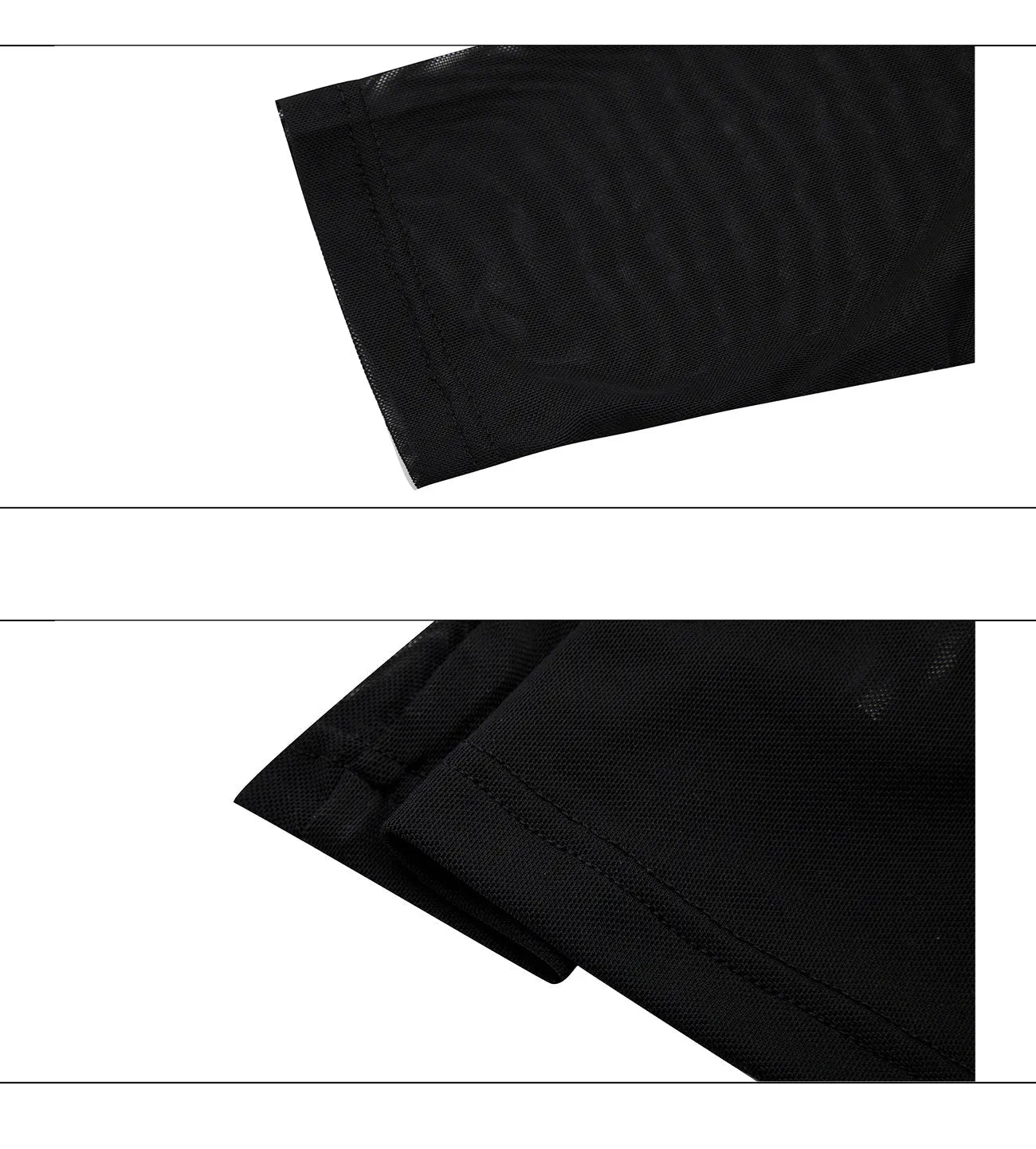 Black slim fit men's shirt with ice-feeling mesh panels and long sleeves on a white background.