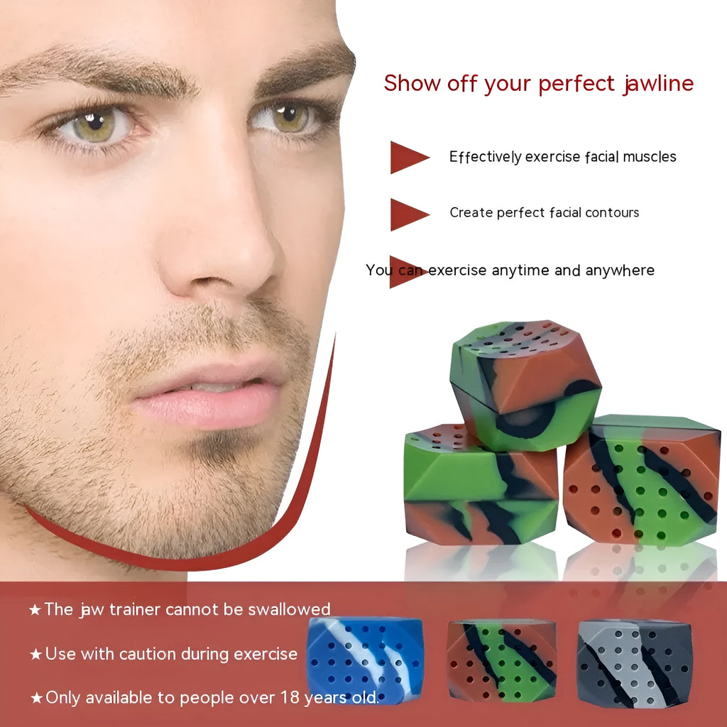 Camouflage pattern silicone facial muscle fitness balls for jaw training exercises