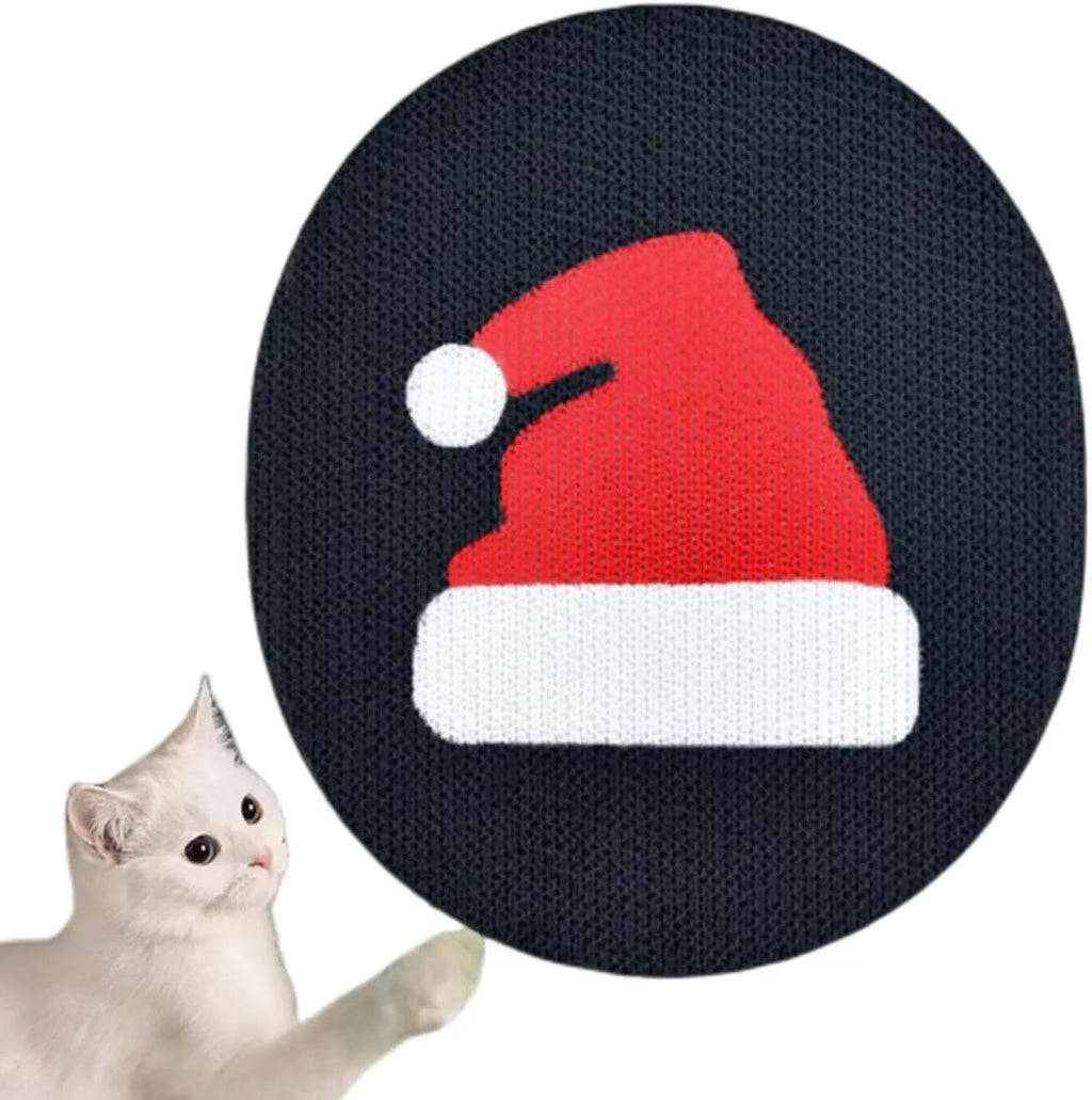 Wall mounted cat scratcher with corrugated cardboard surface and catnip