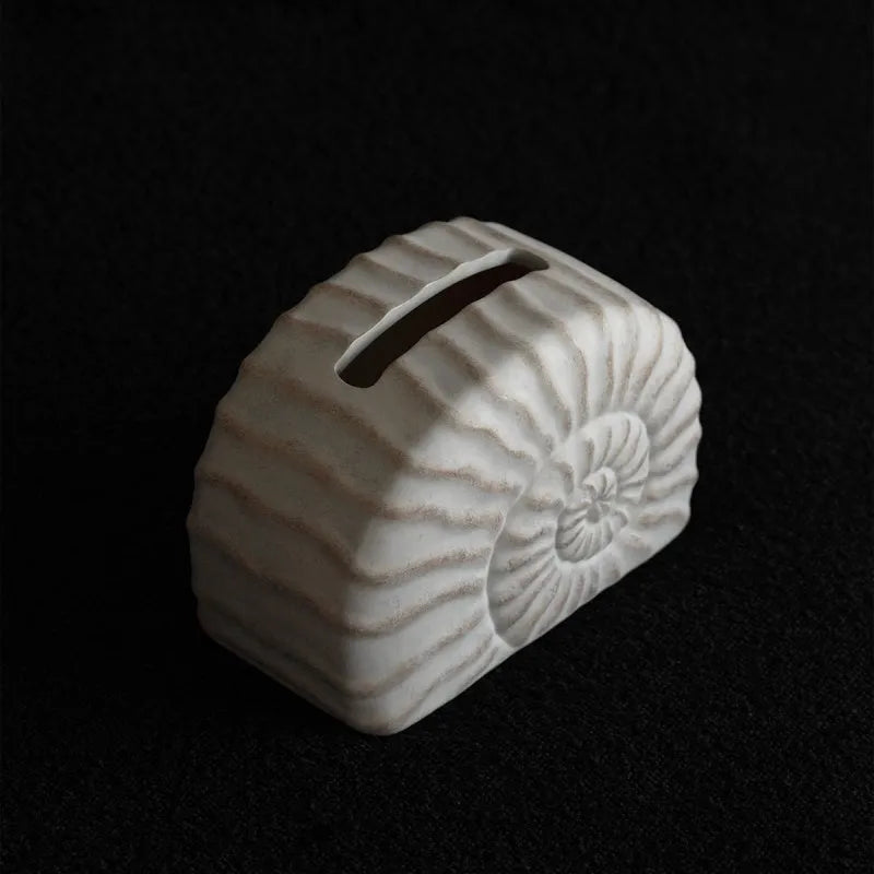 Conch Ramble coloured resin decorative tissue box cover with modern simplicity design