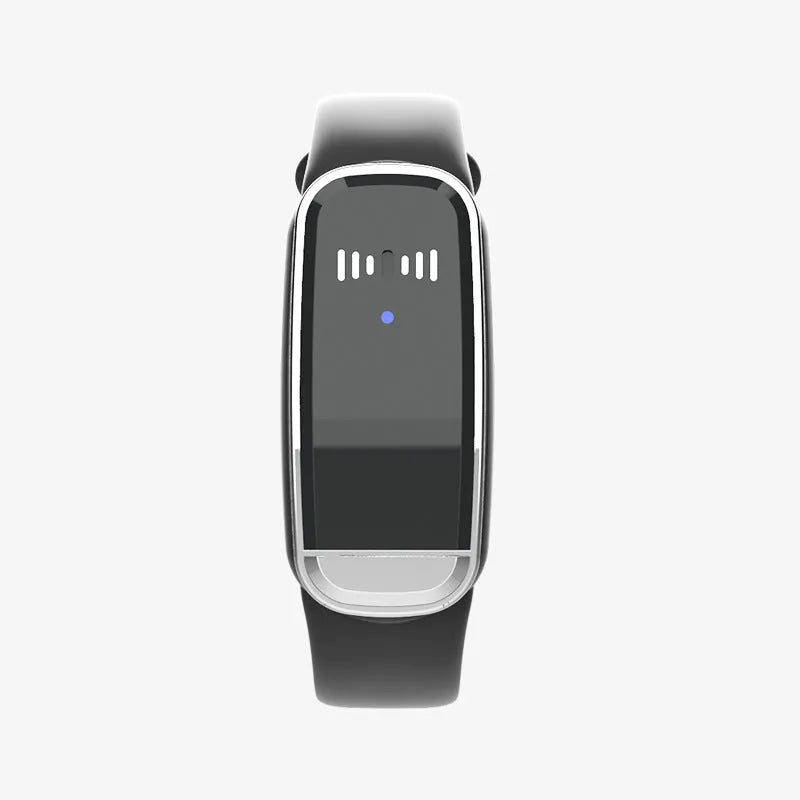 Black and white ultrasonic mosquito repellent bracelet for pregnancy and baby use with USB charging cable