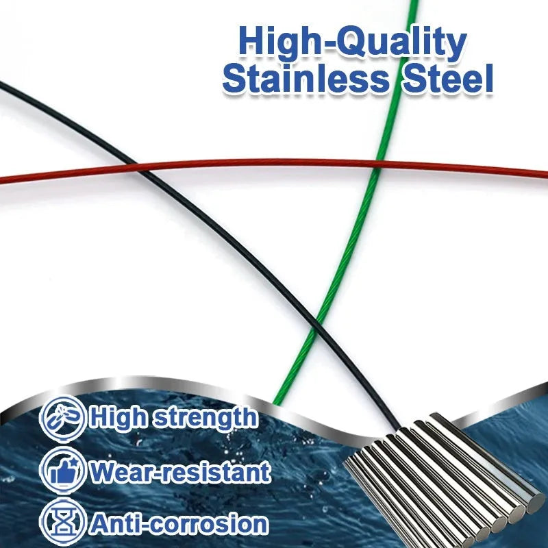 Anti-bite steel wire fishing accessories with double buckle pin in 54cm length